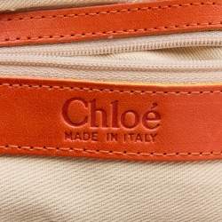 Chloe Orange Canvas Beads Embellished Hobo