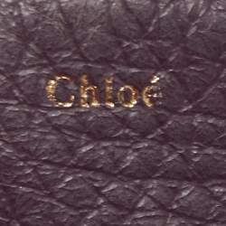 Pre Owned Chloe Purple Leather Mini Alphabet Round Coin Purse