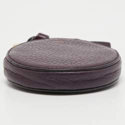 Pre Owned Chloe Purple Leather Mini Alphabet Round Coin Purse