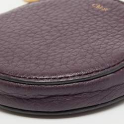 Pre Owned Chloe Purple Leather Mini Alphabet Round Coin Purse