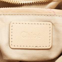 Chloe Beige Python Medium Paraty Satchel