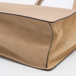Pre Owned Chloe Beige Leather and Suede Tote