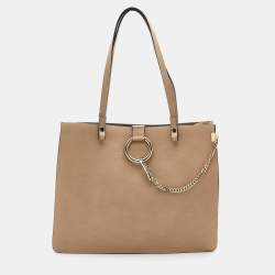 Pre Owned Chloe Beige Leather and Suede Tote