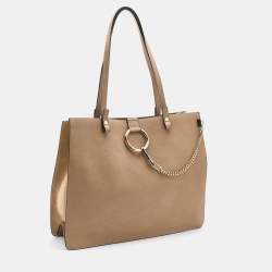 Pre Owned Chloe Beige Leather and Suede Tote