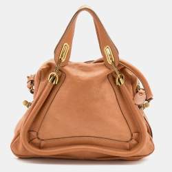 Pre Owned Chloe Brown Leather Medium Paraty Satchel