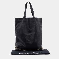Pre Owned Chloe Black Leather Chain Detail Tote