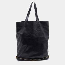 Pre Owned Chloe Black Leather Chain Detail Tote