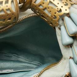 Pre Owned Chloe Blue Fabric Beaded Bracelet Hobo