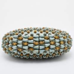 Pre Owned Chloe Blue Fabric Beaded Bracelet Hobo