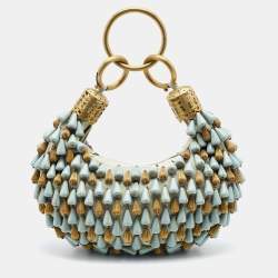 Pre Owned Chloe Blue Fabric Beaded Bracelet Hobo