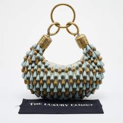 Pre Owned Chloe Blue Fabric Beaded Bracelet Hobo