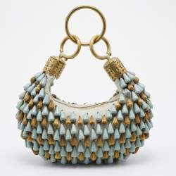 Pre Owned Chloe Blue Fabric Beaded Bracelet Hobo