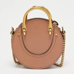 مملوكة مسبقًا Chloe Beige Leather and Suede Mini Pixie Round Shoulder Bag