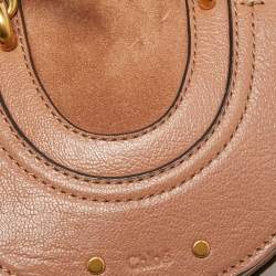 مملوكة مسبقًا Chloe Beige Leather and Suede Mini Pixie Round Shoulder Bag