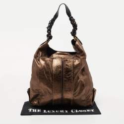 Pre Owned Chloe Metallic Bronze Leather Hobo