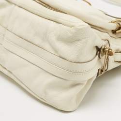Pre Owned Chloe Cream Leather Paraty Satchel
