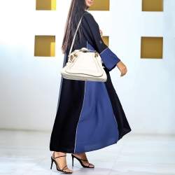 Pre Owned Chloe Cream Leather Paraty Satchel