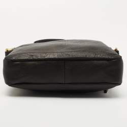 Chloe Black Leather Zip Messenger Bag
