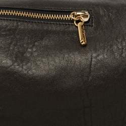 Chloe Black Leather Zip Messenger Bag