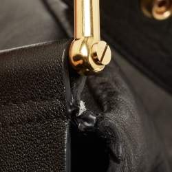 Chloe Black Leather Zip Messenger Bag