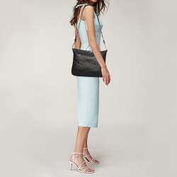 Chloe Black Leather Zip Messenger Bag
