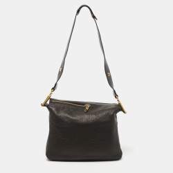 Chloe Black Leather Zip Messenger Bag