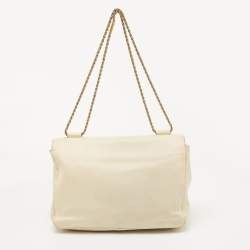 Pre Owned Chloe Cream Leather Large Elsie Shoulder Bag