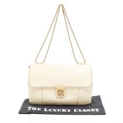 Pre Owned Chloe Cream Leather Large Elsie Shoulder Bag