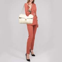 Pre Owned Chloe Cream Leather Large Elsie Shoulder Bag