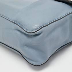 Pre Owned Chloe Light Blue Leather Large Elsie Shoulder Bag