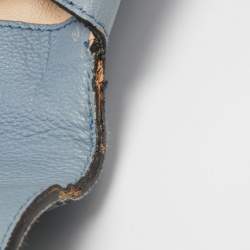 Pre Owned Chloe Light Blue Leather Large Elsie Shoulder Bag