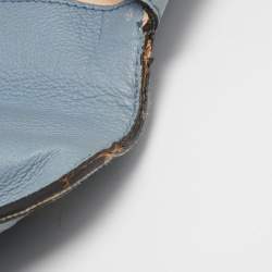 Pre Owned Chloe Light Blue Leather Large Elsie Shoulder Bag