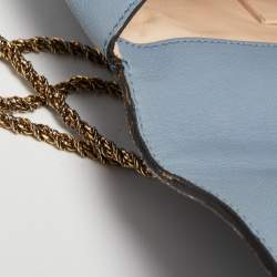 Pre Owned Chloe Light Blue Leather Large Elsie Shoulder Bag