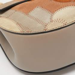 Pre Owned Chloe Multicolor Patchwork Suede and Leather Medium Drew Shoulder Bag