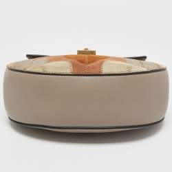 Pre Owned Chloe Multicolor Patchwork Suede and Leather Medium Drew Shoulder Bag