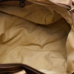 Pre Owned Chloe Metallic Gold Leather Silverado Satchel