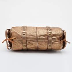 Pre Owned Chloe Metallic Gold Leather Silverado Satchel