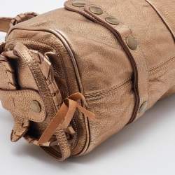 Pre Owned Chloe Metallic Gold Leather Silverado Satchel
