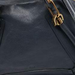 Pre Owned Chloe Navy Blue Leather Medium Paraty Satchel