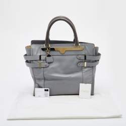 Pre Owned Chloe Grey/Olive Leather Shelby Shopper Tote