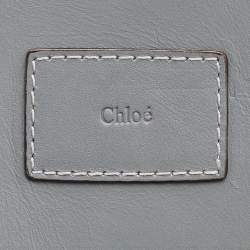 Pre Owned Chloe Grey/Olive Leather Shelby Shopper Tote