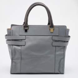 Pre Owned Chloe Grey/Olive Leather Shelby Shopper Tote