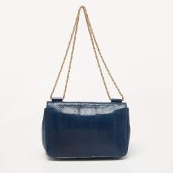 Pre Owned Chloe Blue Karung Medium Elsie Shoulder Bag