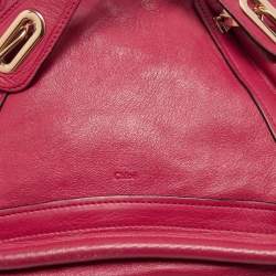 Pre Owned Chloe Pink/Black Leather Medium Paraty Satchel