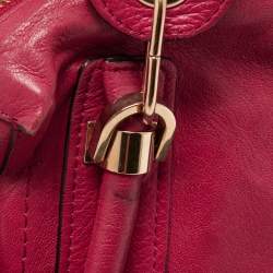 Pre Owned Chloe Pink/Black Leather Medium Paraty Satchel