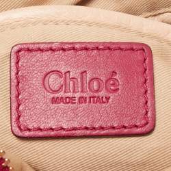 Pre Owned Chloe Pink/Black Leather Medium Paraty Satchel