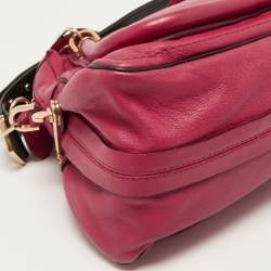 Pre Owned Chloe Pink/Black Leather Medium Paraty Satchel