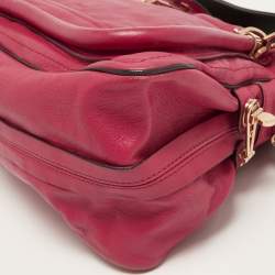Pre Owned Chloe Pink/Black Leather Medium Paraty Satchel