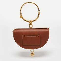 Pre Owned Chloé Brown Leather Nile Bracelet Minaudiere Crossbody Bag