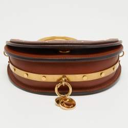 Pre Owned Chloé Brown Leather Nile Bracelet Minaudiere Crossbody Bag